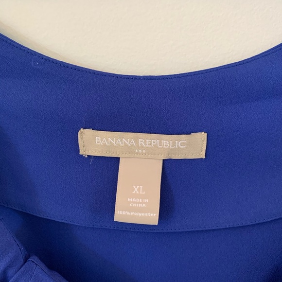 Banana Republic Blue Blouse W Bow XL - Picture 4 of 5